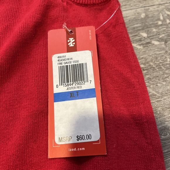 IZOD Men's Sweater Vest Red Golf Vest Fall Winter Size XLT - Picture 4 of 9